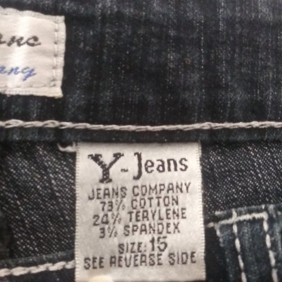 Y-Jeans women's size 15 (juniors) S. Skinny dark blue jeans - Picture 11 of 14